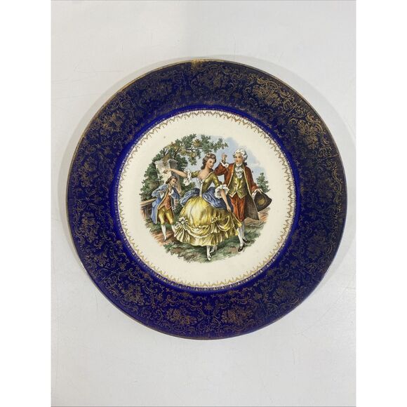 Salem China Imperial 23k gold Service Plate Blue 10.75” - Picture 1 of 10